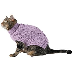 Lavender Bobble Knit Pet Sweater - Small (S)